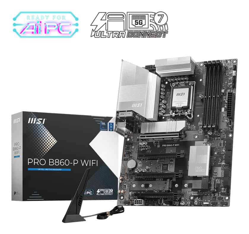 MSI PRO B860-P WIFI moederbord Intel B860 LGA 1851 (Socket V1) ATX (7E41-001R) thumbnail