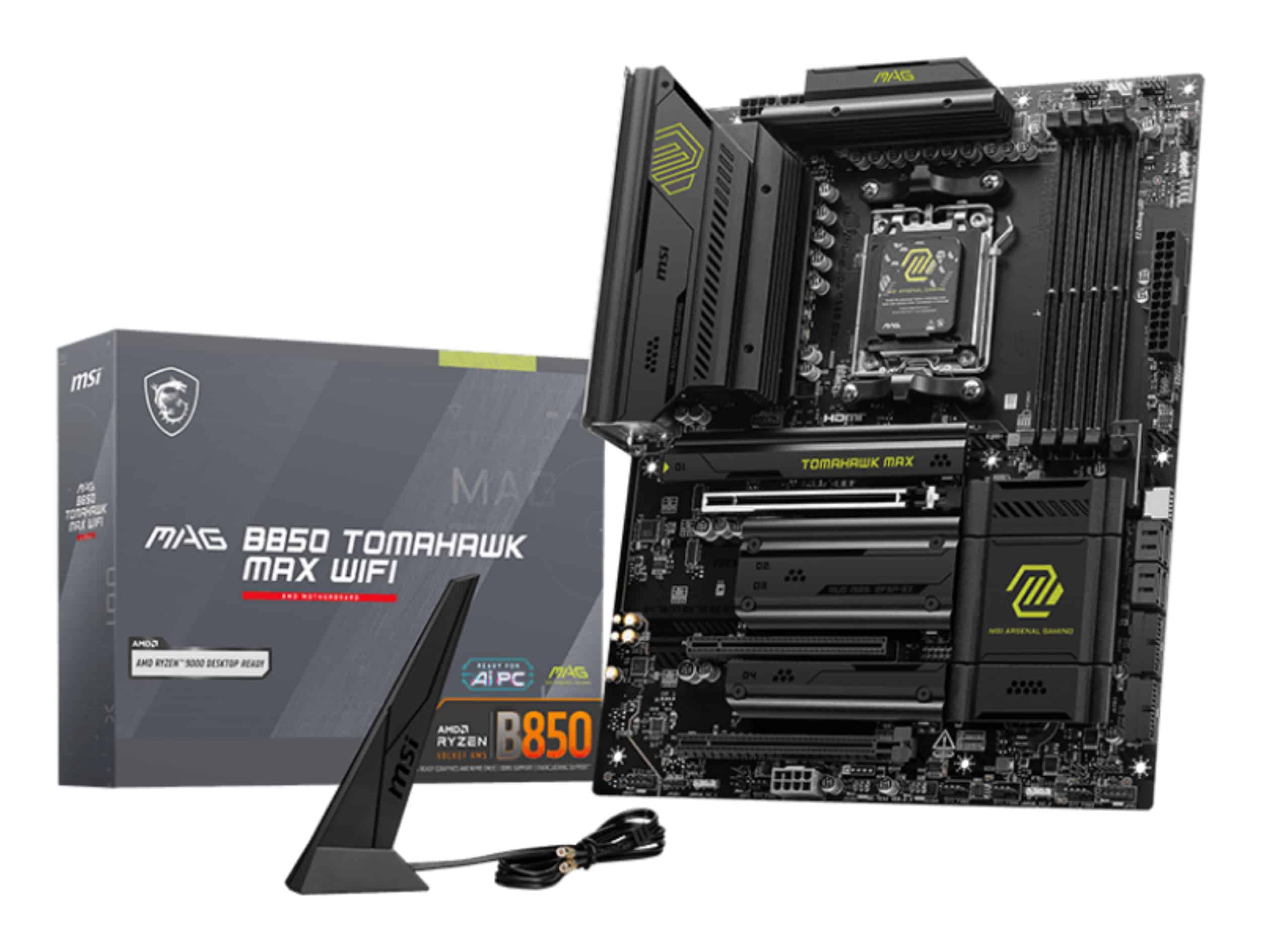 MSI MAG B850 TOMAHAWK MAX WIFI moederbord AMD B850 Socket AM5 ATX (7E62-002R) thumbnail