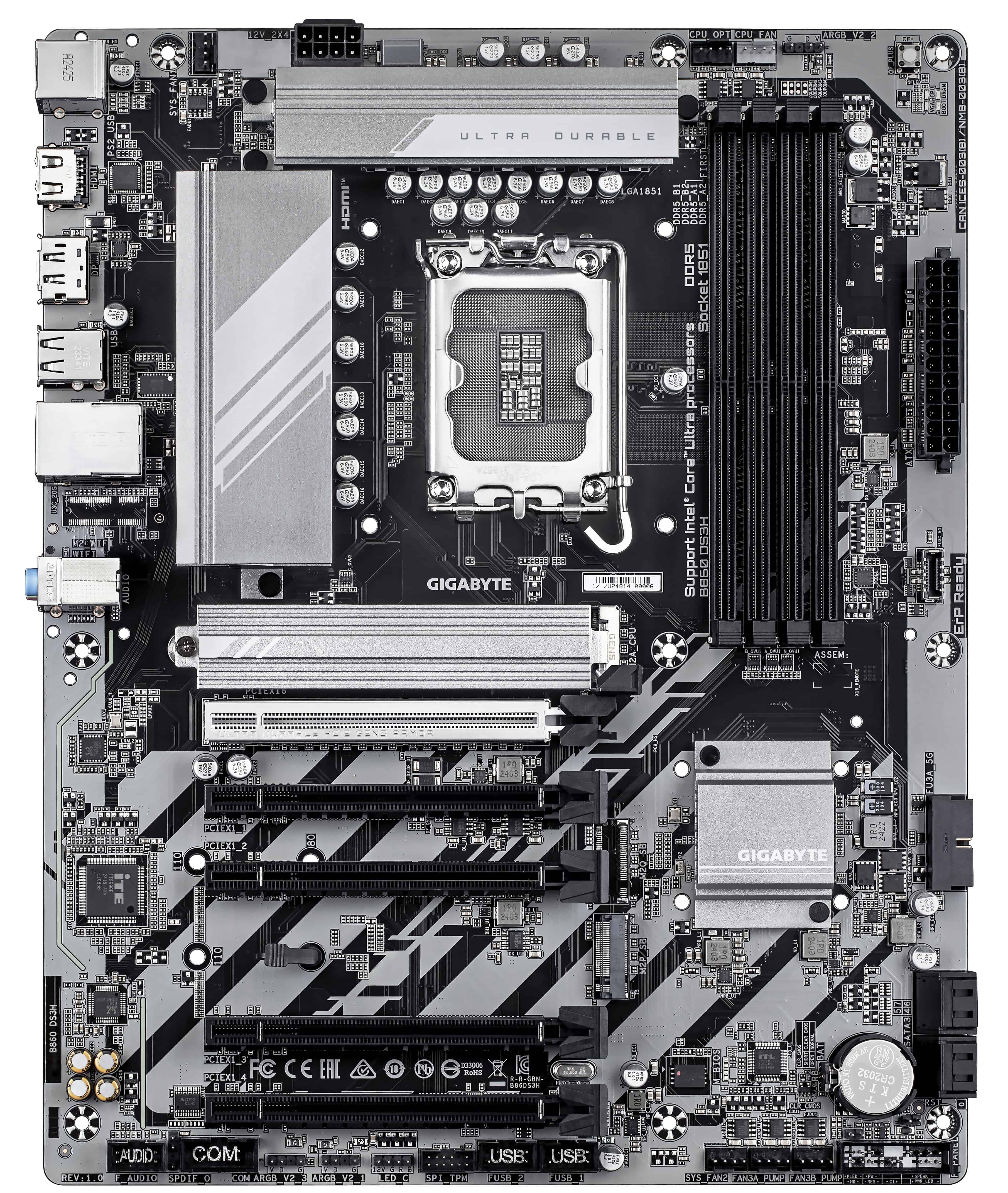GIGABYTE B860 DS3H moederbord Intel B860 LGA 1851 (Socket V1) ATX (B860 DS3H) thumbnail