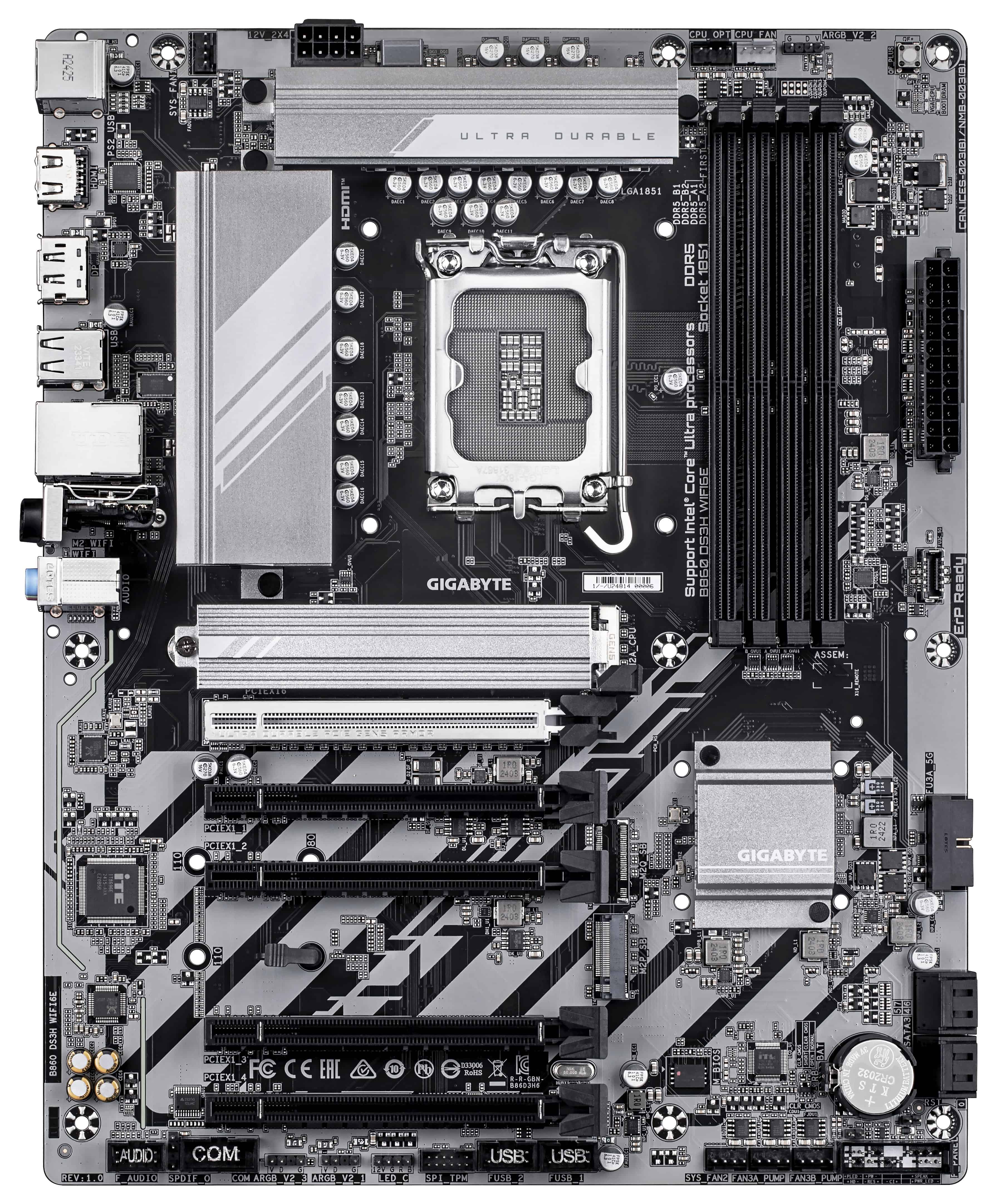 GIGABYTE B860 DS3H WIFI6E moederbord Intel B860 LGA 1851 (Socket V1) ATX (B860 DS3H WIFI6E 1.0) thumbnail