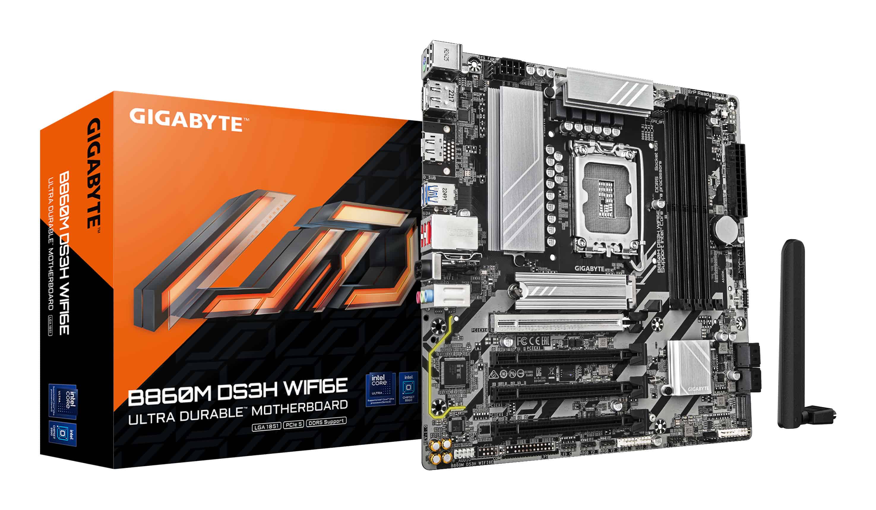 GIGABYTE B860M DS3H WIFI6E moederbord Intel B860 LGA 1851 (Socket V1) micro ATX (B860M DS3H WIFI6E 1.0) thumbnail
