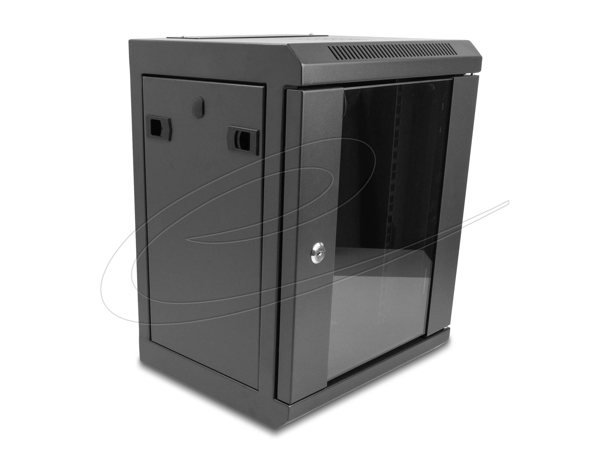 DELOCK 10 Netzwerkschrank mit Glastür 8 HE schwarz (43418) thumbnail