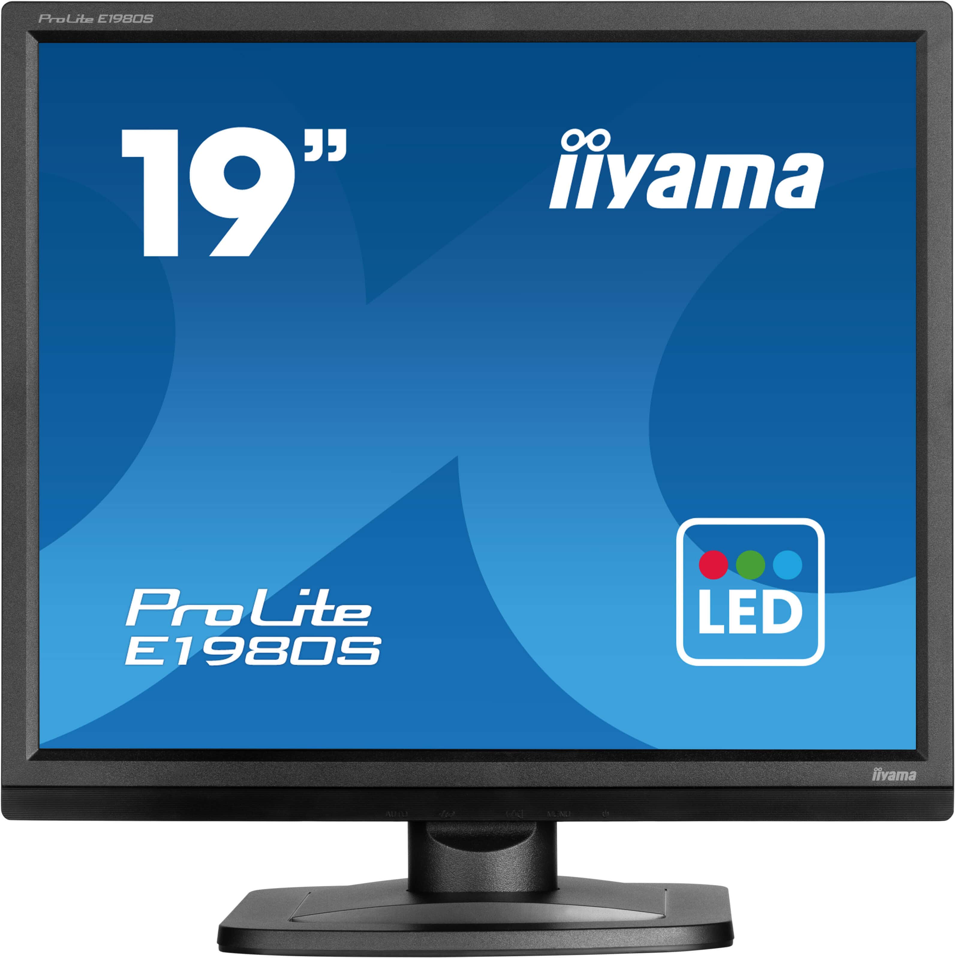 iiyama ProLite E1980S-B1 computer monitor 48,3 cm (19) 1280 x 1024 Pixels VGA LED Zwart (E1980S-B1) thumbnail