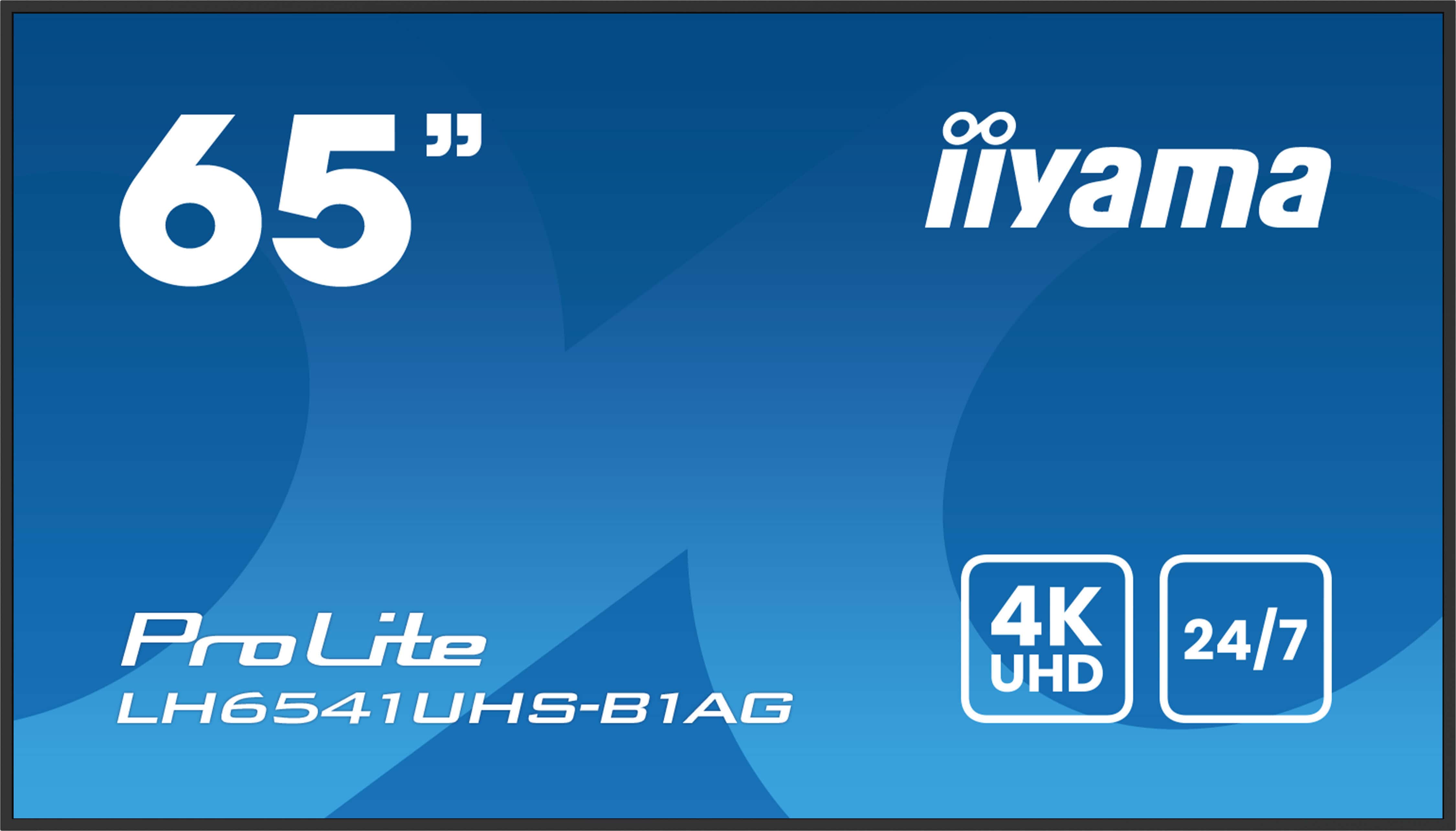 iiyama LH6541UHS-B1AG beeldkrant 163,8 cm (64.5) LCD 500 cd/m² 4K Ultra HD Zwart 24/7 (LH6541UHS-B1AG) thumbnail