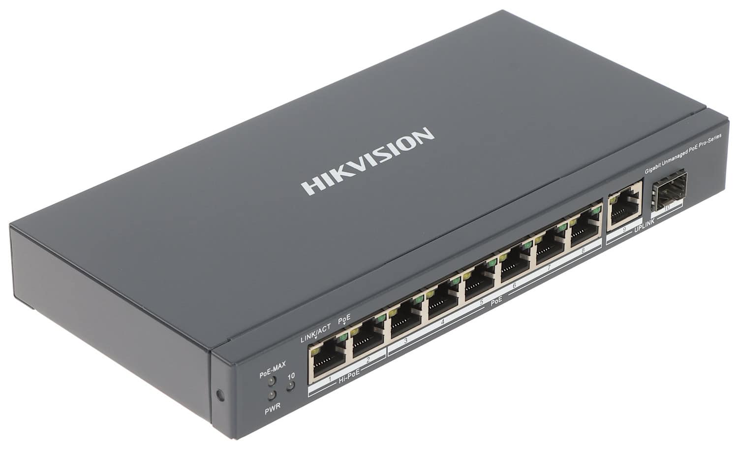 Hikvision Pro Series DS-3E0510HP-E - Switch - unmanaged - 6 x 10/100/1000 (PoE) + 2 x 10/100/1000 (Hi-PoE) + 1 x 10/100/1000 + 1 (DS-3E0510HP-E) thumbnail