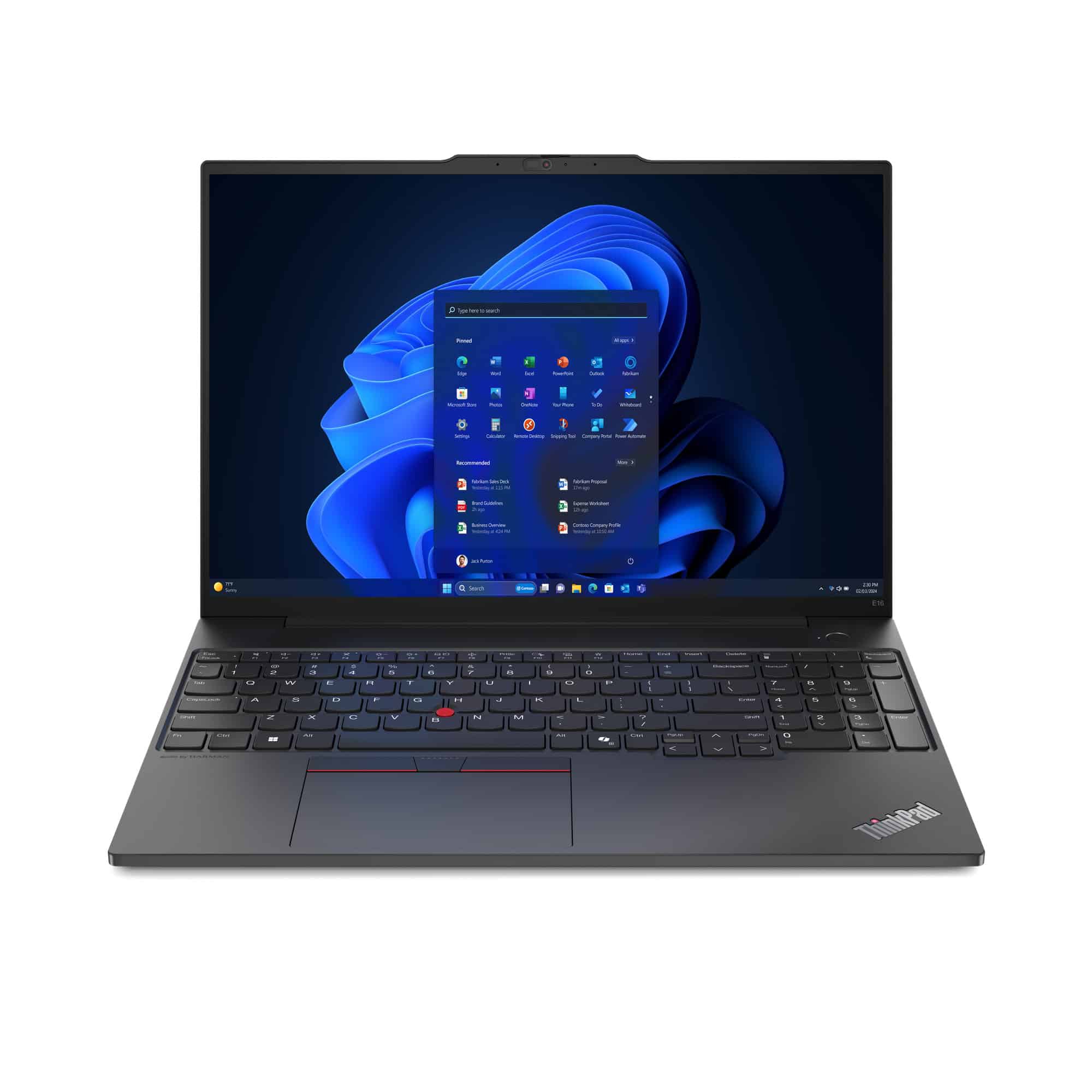 Lenovo ThinkPad E16 Gen 2 (Intel) Intel Core Ultra 5 125U Laptop 40,6 cm (16) WUXGA 16 GB DDR5-SDRAM 512 GB SSD Wi-Fi 6E (802.11ax) Windows 11 Pro Zwart (21MA0095MH) thumbnail