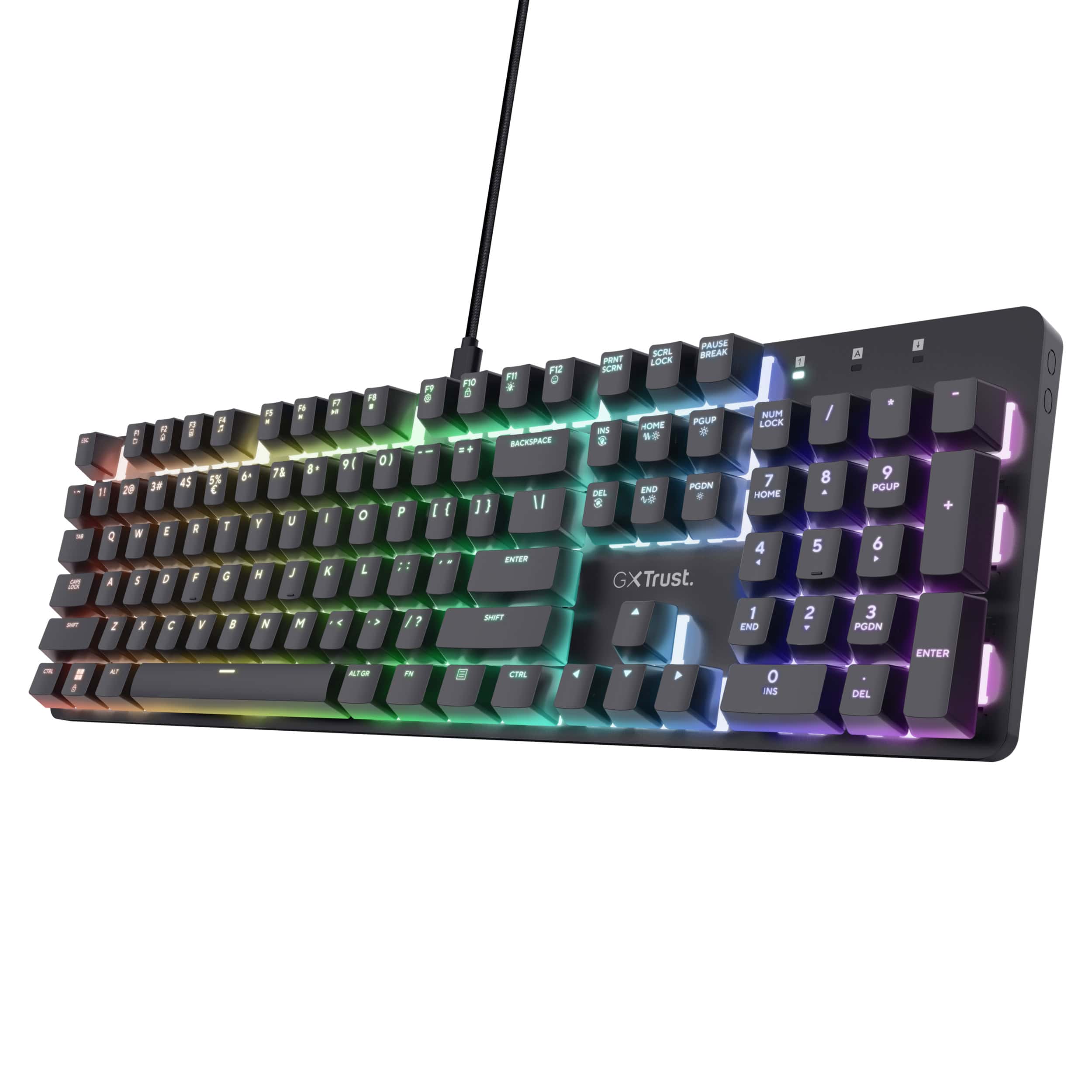 Trust GXT 871 Zora toetsenbord Gamen USB Duits Zwart (25678) thumbnail