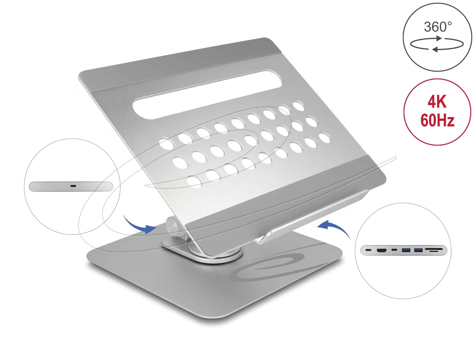 DELOCK Tablet/Notebook Ständer + eingebauter Dockingstation (18457) thumbnail