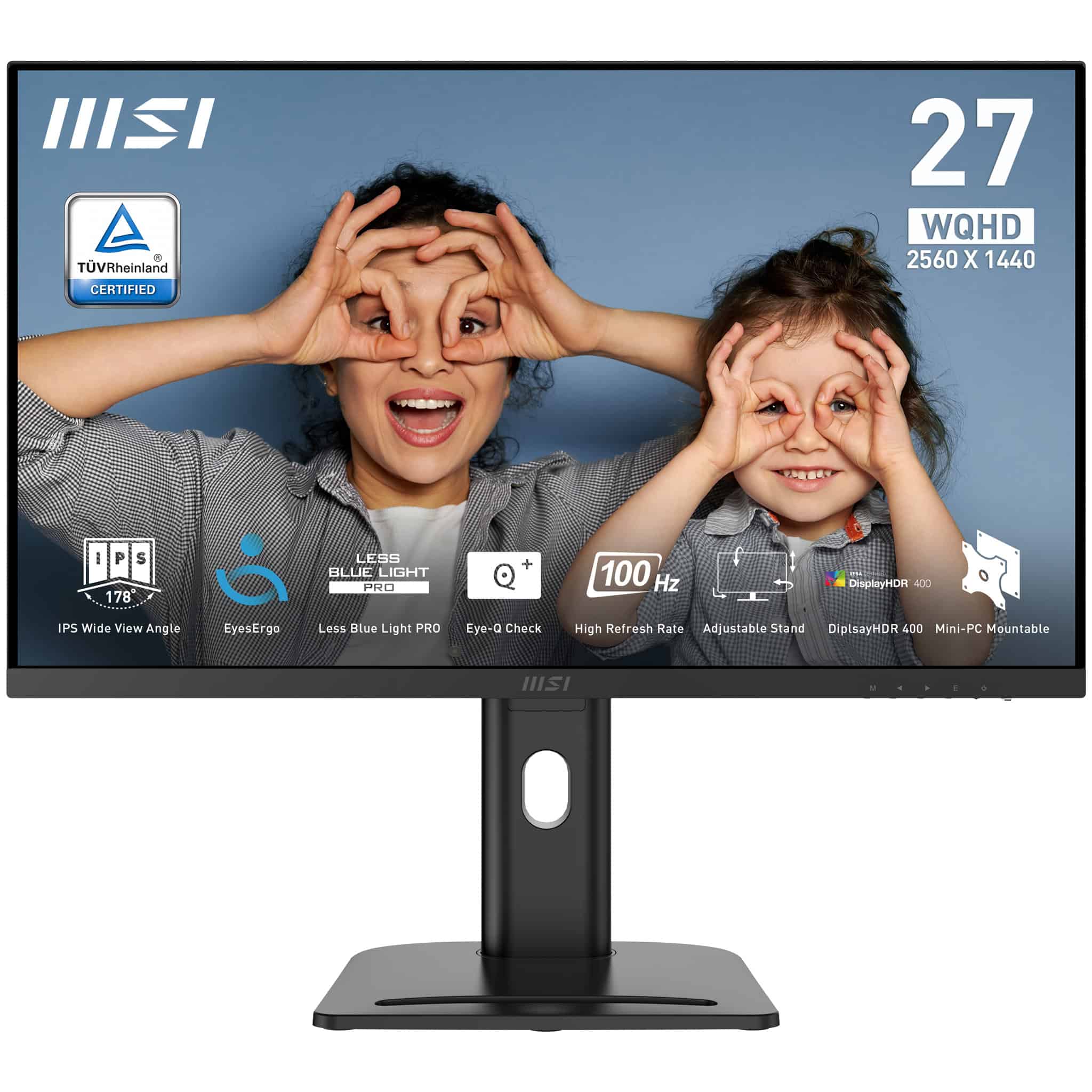 MSI Pro MP273QP E2 computer monitor 68,6 cm (27) 2560 x 1440 Pixels Wide Quad HD LED Zwart (PRO MP273QP E2) thumbnail