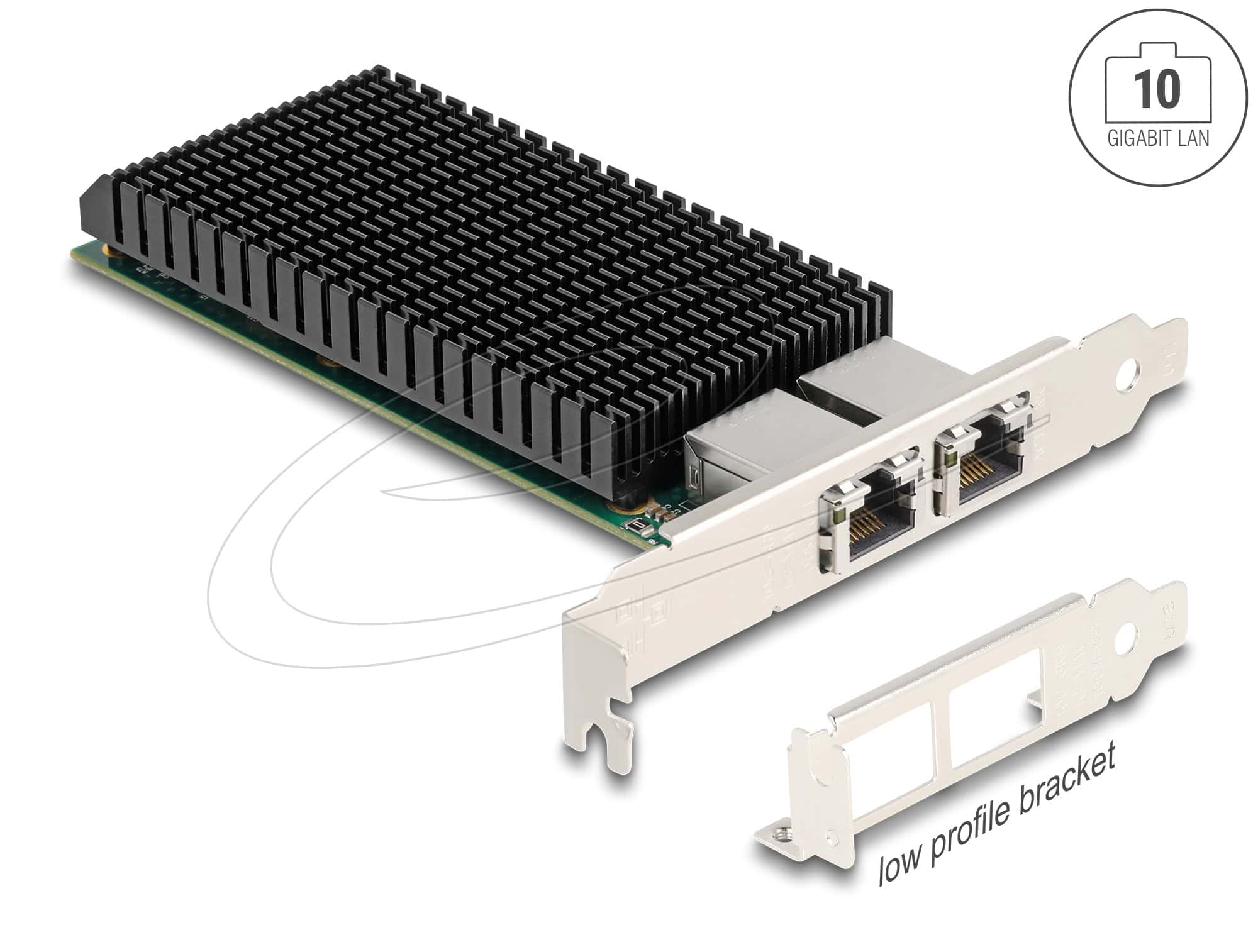 DELOCK PCI Express x8 Netzwerkkarte 10 Gigabit LAN 2 x RJ45 (88522) thumbnail