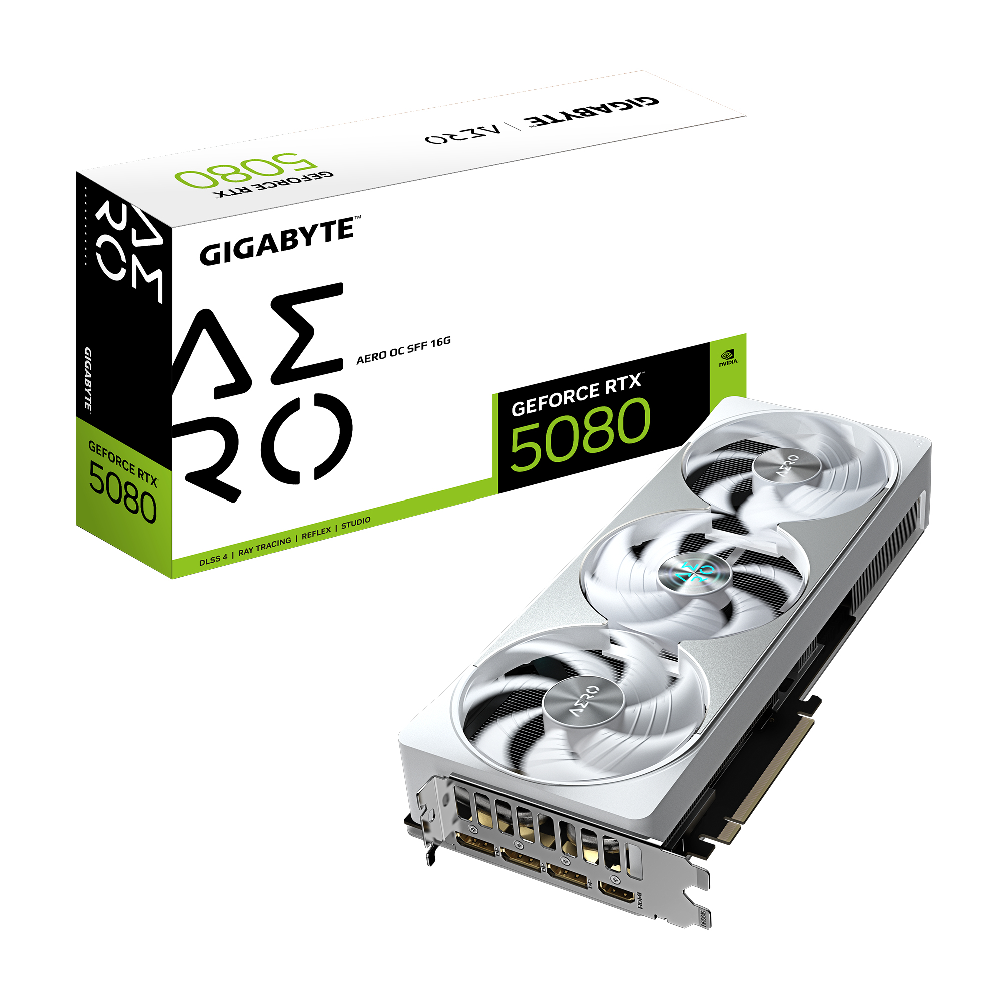 GIGABYTE GeForce RTX 5080 AERO OC SFF 16G NVIDIA 16 GB GDDR7 (GV-N5080AERO OC-16GD) thumbnail