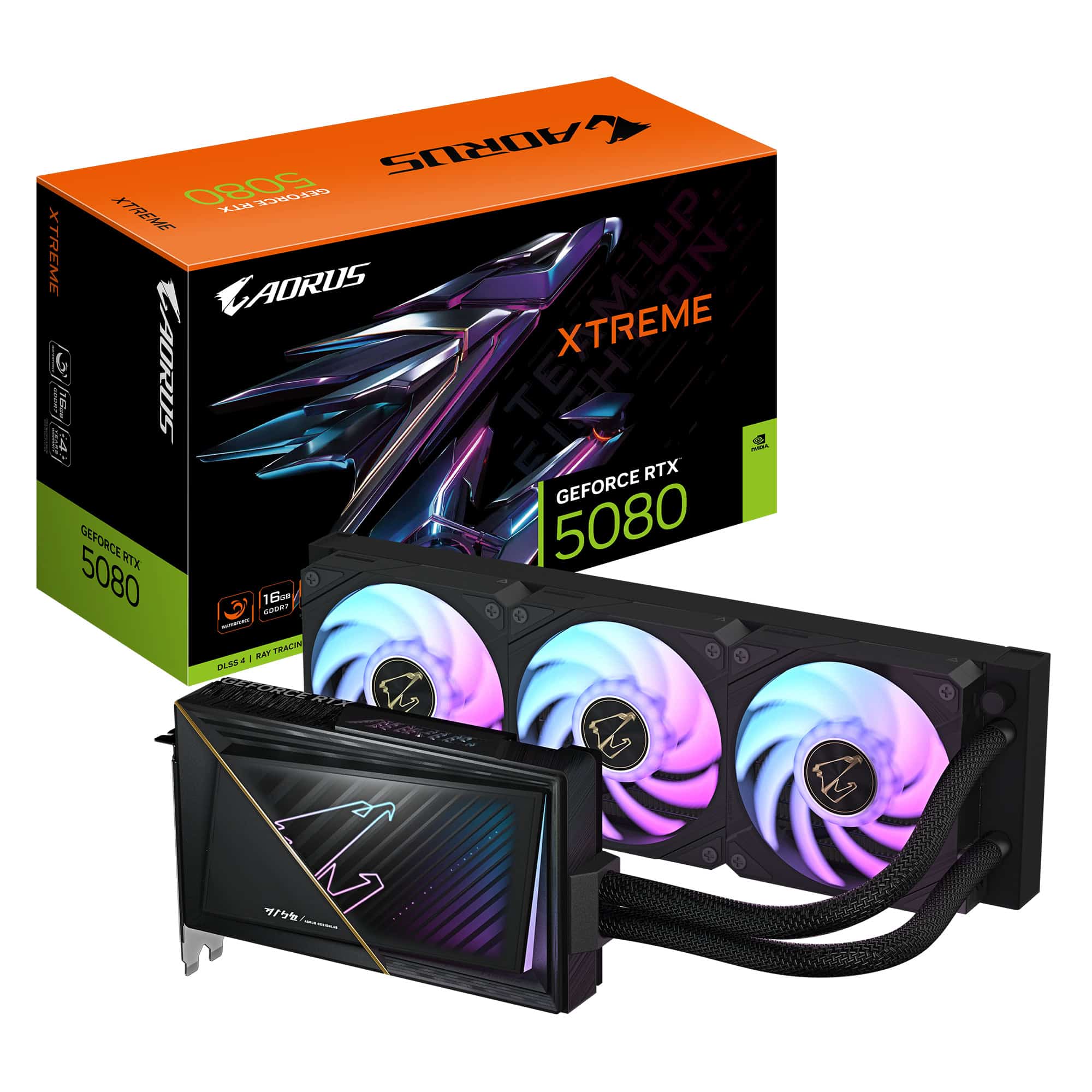 GIGABYTE AORUS GeForce RTX 5080 XTREME WATERFORCE 16G NVIDIA 16 GB GDDR7 (GV-N5080AORUSX W-16GD) thumbnail