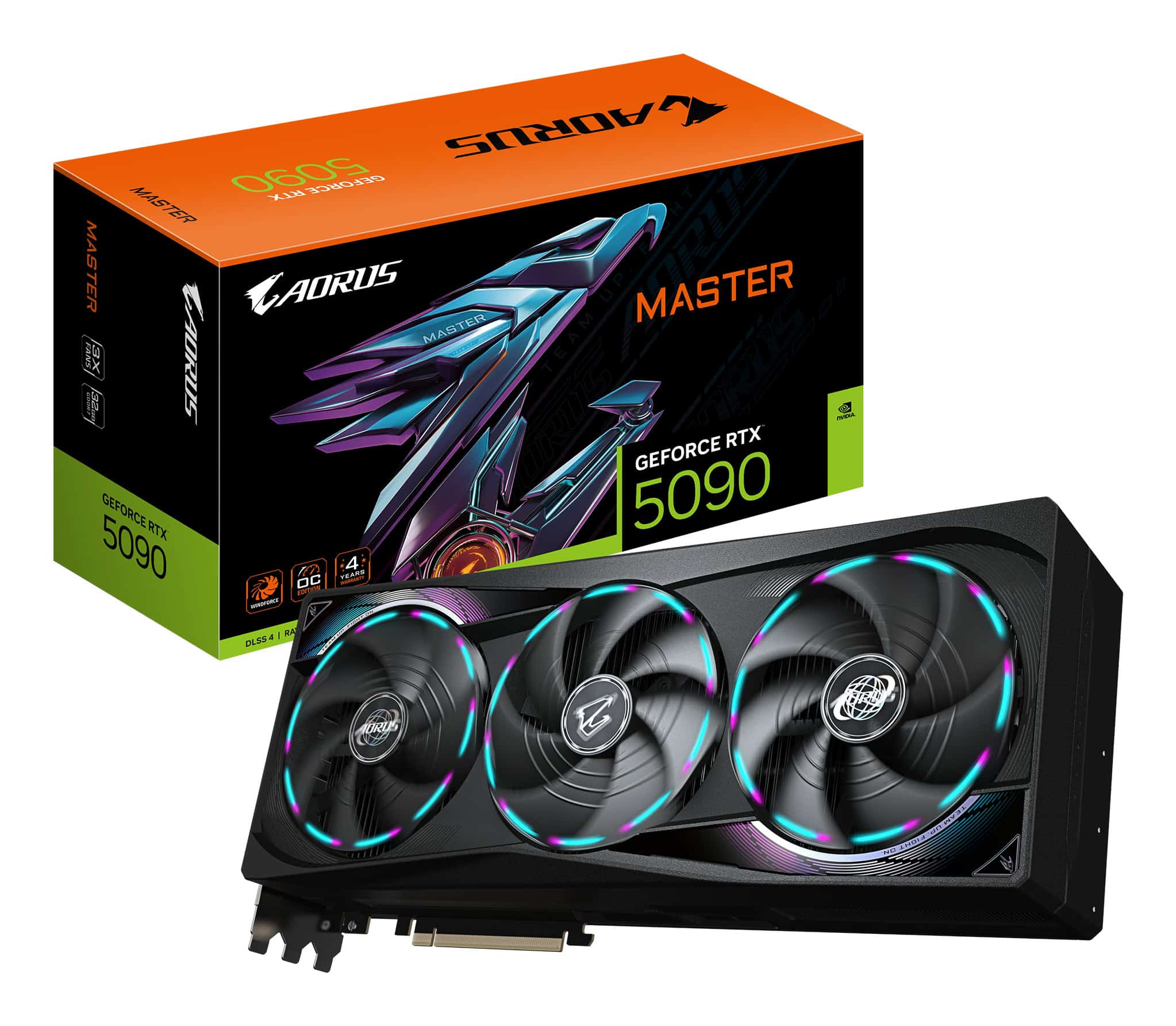 GIGABYTE AORUS GeForce RTX 5090 MASTER 32G NVIDIA 32 GB GDDR7 (GV-N5090AORUS M-32GD) thumbnail