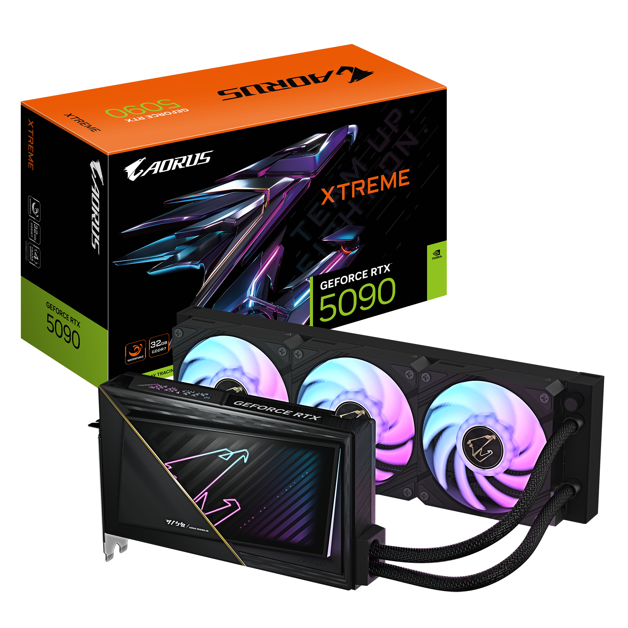 GIGABYTE AORUS GeForce RTX 5090 XTREME WATERFORCE 32G NVIDIA 32 GB GDDR7 (GV-N5090AORUSX W-32GD) thumbnail