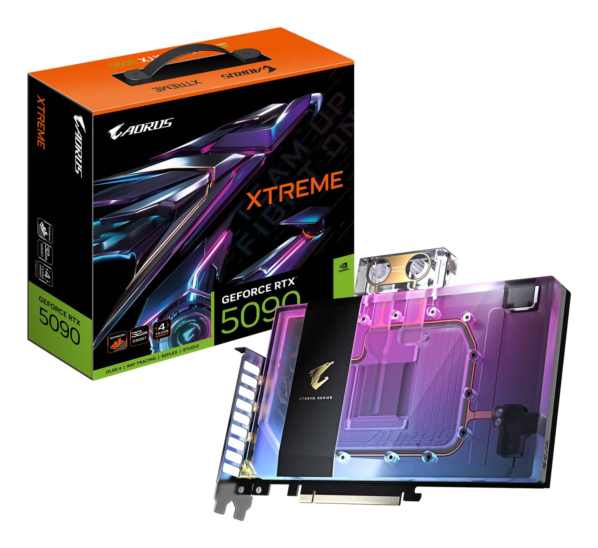 GIGABYTE AORUS GeForce RTX 5090 XTREME WATERFORCE WB 32G NVIDIA 32 GB GDDR7 (GV-N5090AORUSX WB-32GD) thumbnail