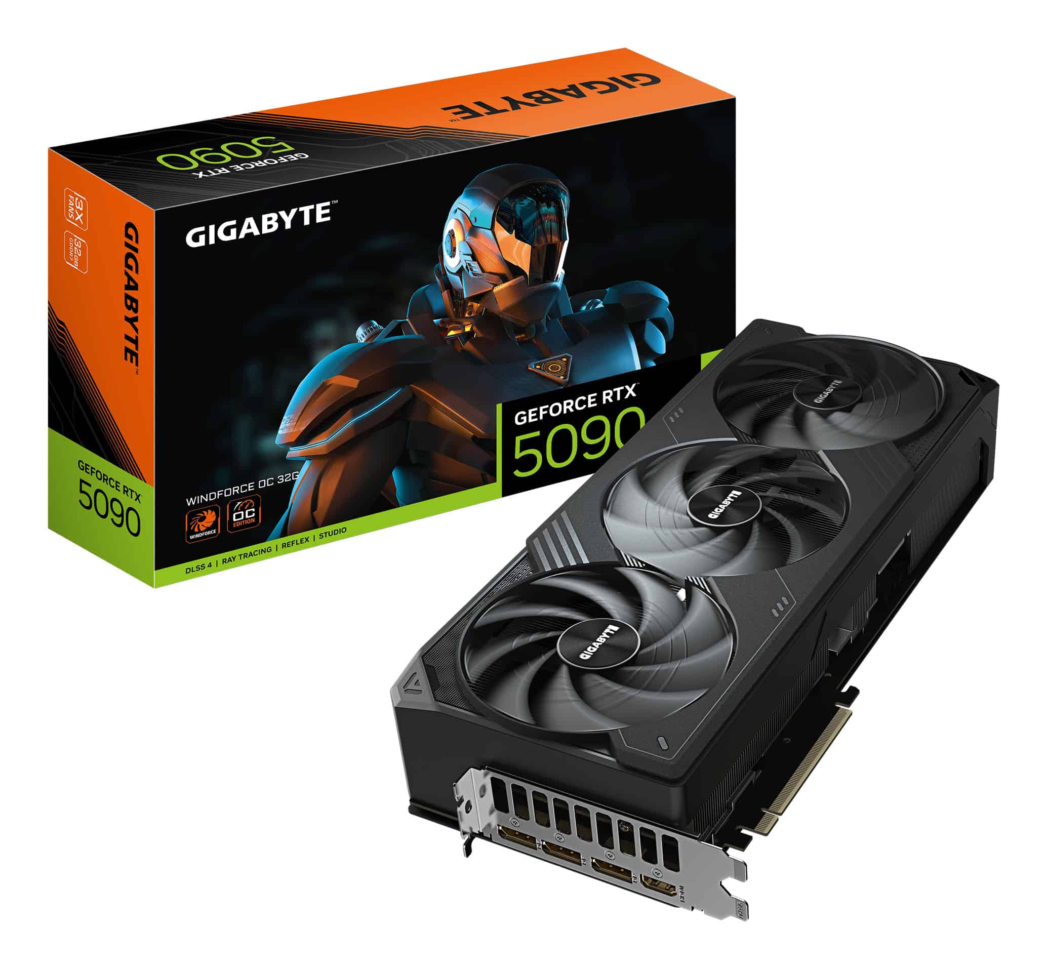 GIGABYTE GeForce RTX 5090 WINDFORCE OC 32G NVIDIA 32 GB GDDR7 (GV-N5090WF3OC-32GD) thumbnail