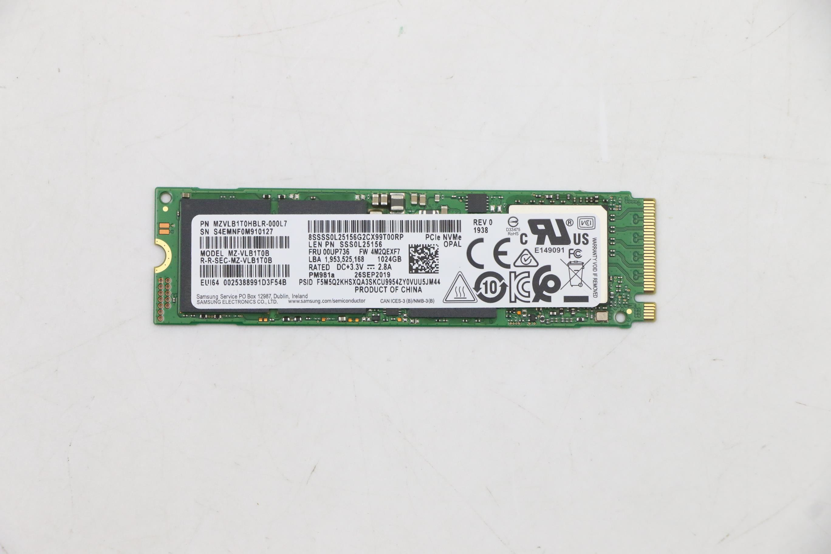 Lenovo 00UP736 1 TB M.2 PCI Express 3.0 NVMe (FRU00UP736) thumbnail