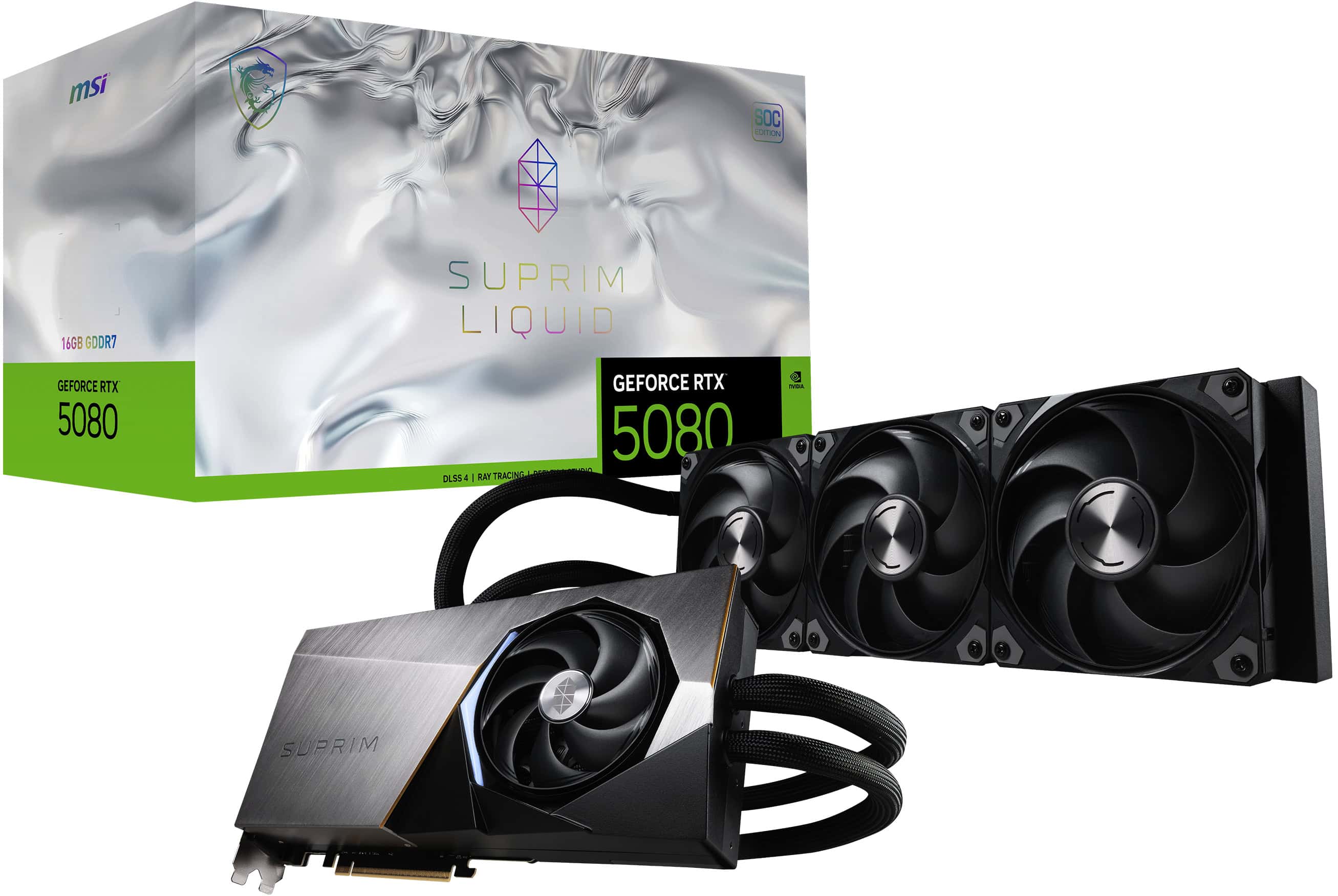 MSI SUPRIM GEFORCE RTX 5080 16G LIQUID SOC videokaart NVIDIA 16 GB GDDR7 (V531-007R) thumbnail