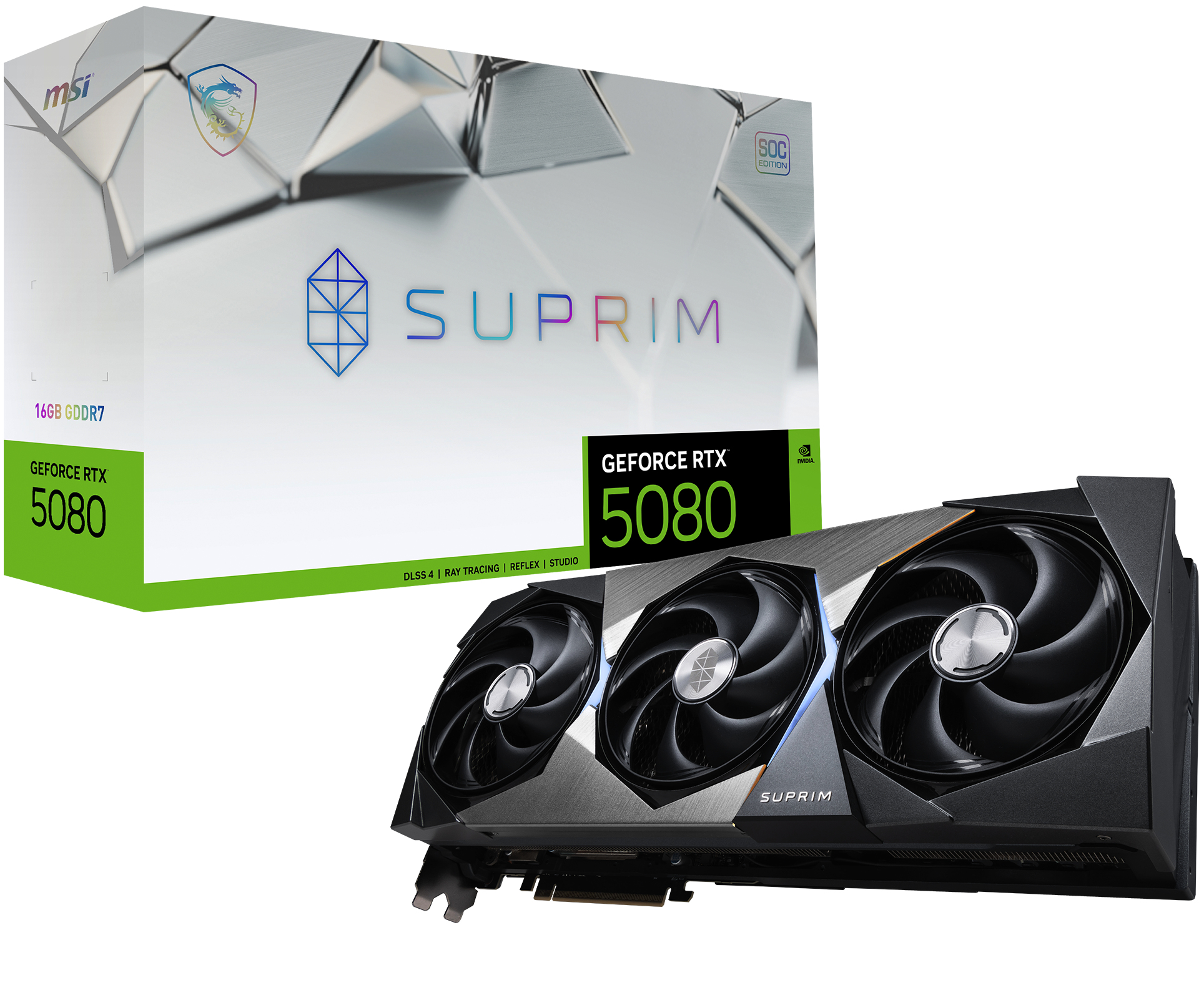 MSI SUPRIM GeForce RTX5080 16G SOC NVIDIA GeForce RTX 5080 16 GB GDDR7 (V531-009R) thumbnail