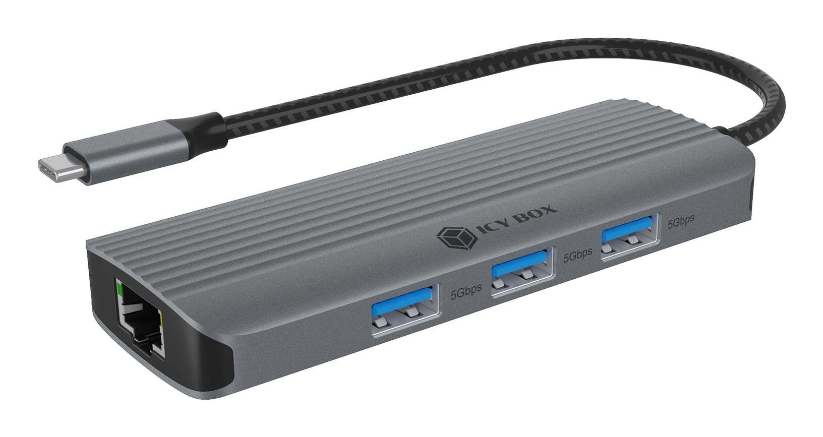 ICY BOX IB-DK4034a-CPD Bedraad USB 3.2 Gen 1 (3.1 Gen 1) Type-C Aluminium, Zilver (IB-DK4034A-CPD) thumbnail