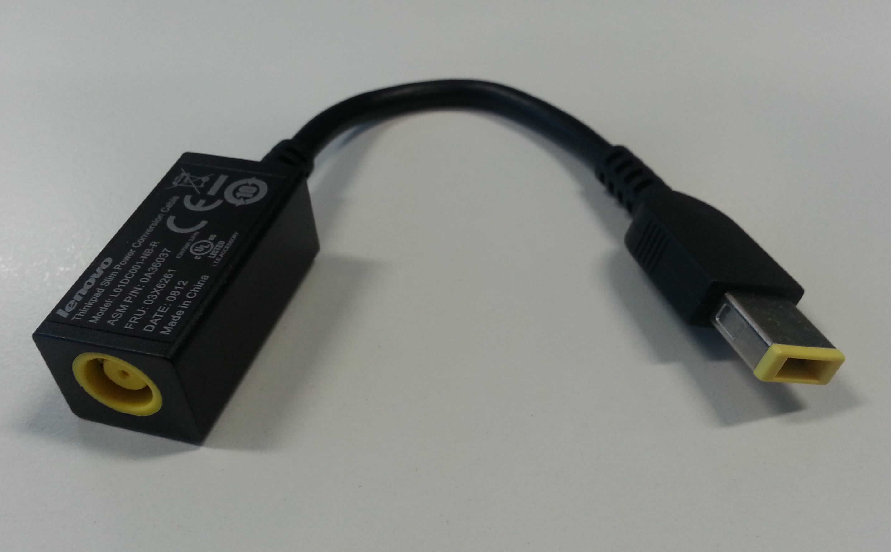 Lenovo ThinkPad Slim Power Conversion Cable Zwart (0B47046) thumbnail