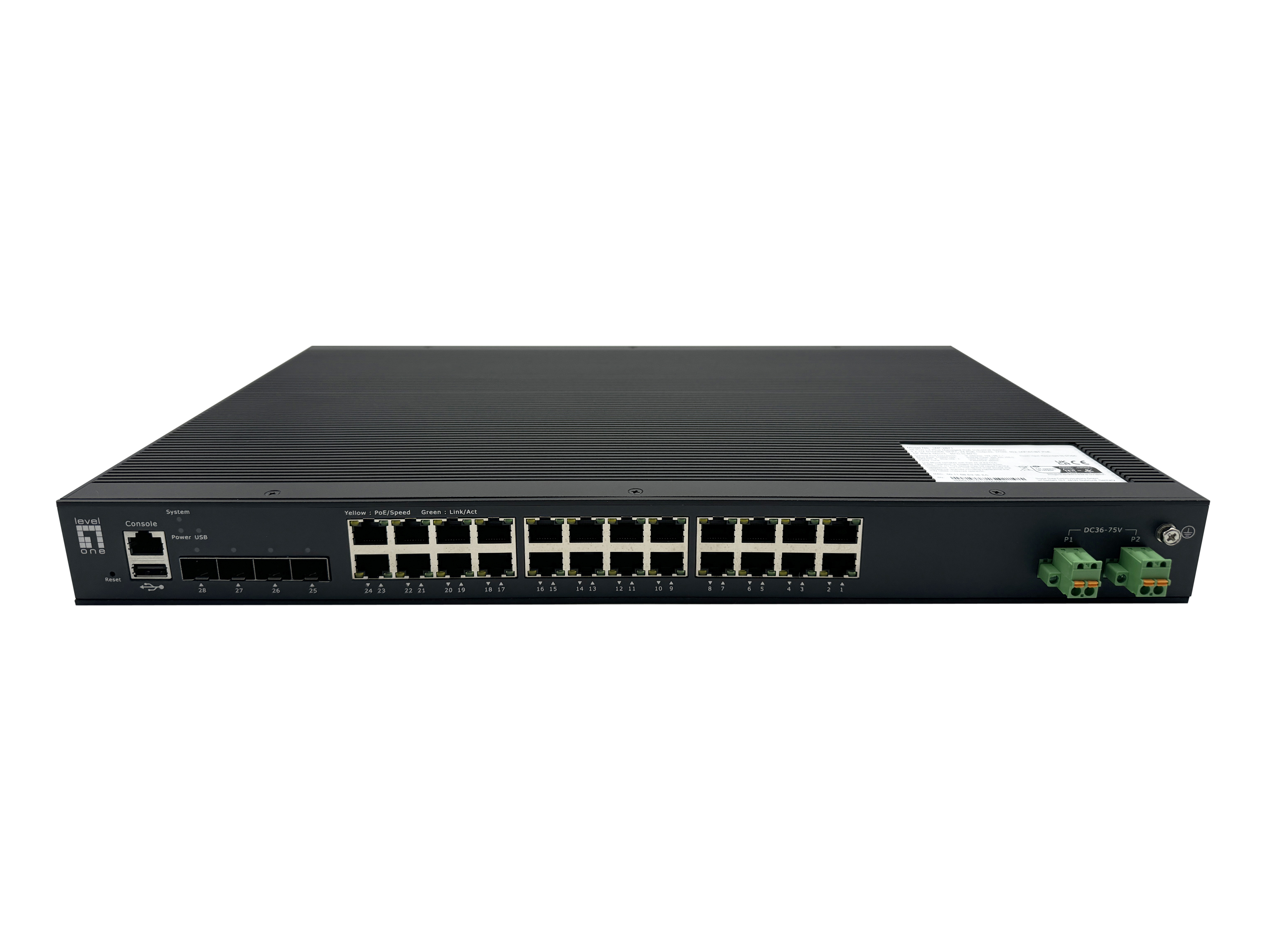LevelOne IXP-2871 netwerk-switch Managed L2+ Gigabit Ethernet (10/100/1000) Power over Ethernet (PoE) Zwart (IXP-2871) thumbnail LevelOne IXP-2871 netwerk-switch Managed L2+ Gigabit Ethernet (10/100/1000) Power over Ethernet (PoE) Zwart (IXP-2871) thumbnail
