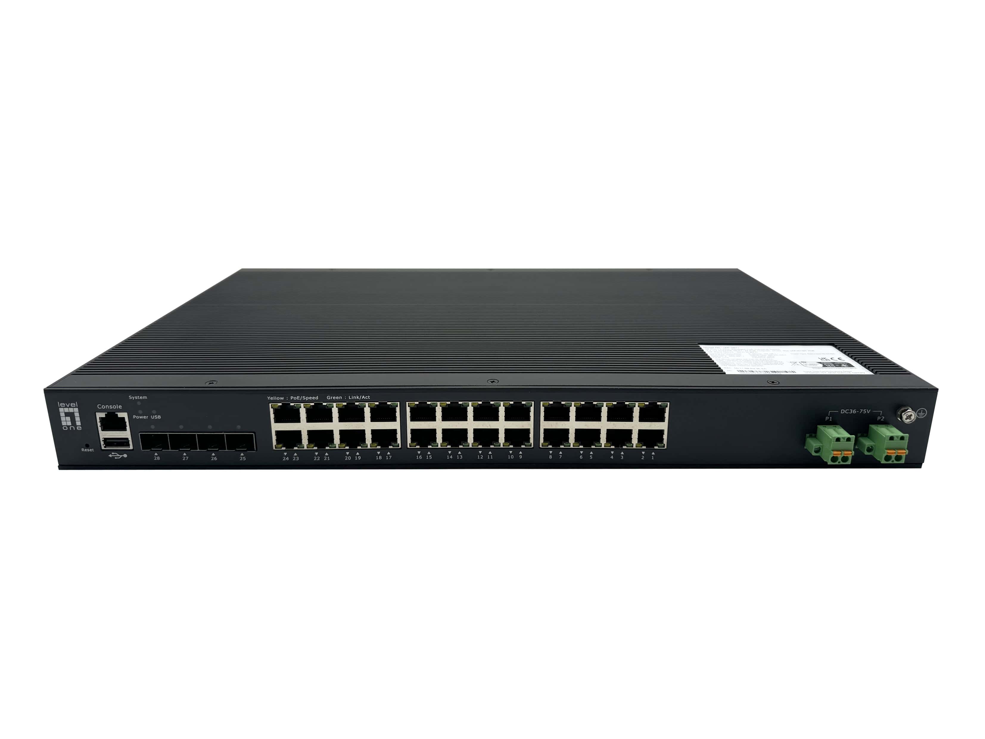 LevelOne IXP-2871 netwerk-switch Managed L2+ Gigabit Ethernet (10/100/1000) Power over Ethernet (PoE) Zwart (IXP-2871) thumbnail