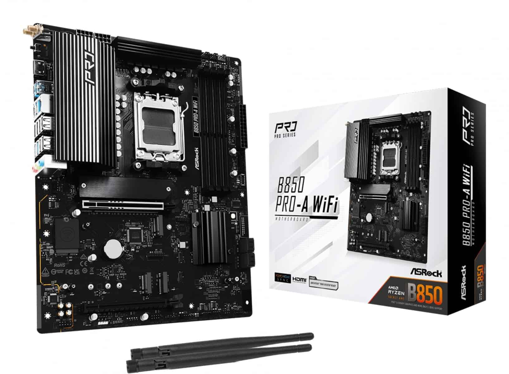 ASRock AM5 ASROCK B850 Pro-A WiFi (90-MXBQN0-A0UAYZ) thumbnail