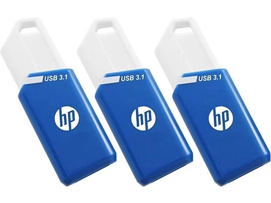 HP X755W PACK x3 USB flash drive 128 GB USB Type-A 3.2 Gen 1 (3.1 Gen 1) Blauw, Wit (P-HPFD755W128X3-GE) thumbnail