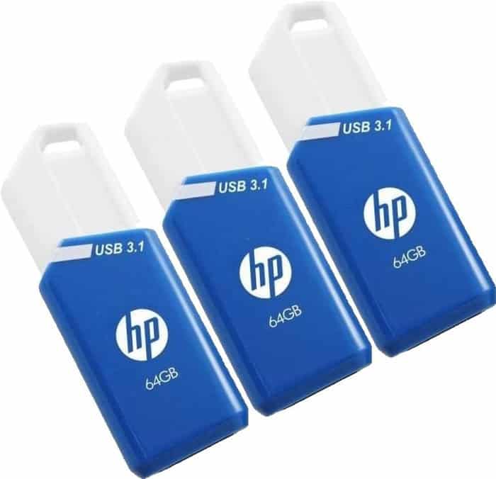 HP x755w Triple Pack USB flash drive 64 GB USB Type-A 3.2 Gen 1 (3.1 Gen 1) Blauw, Wit (P-HPFD755W64X3-GE) thumbnail