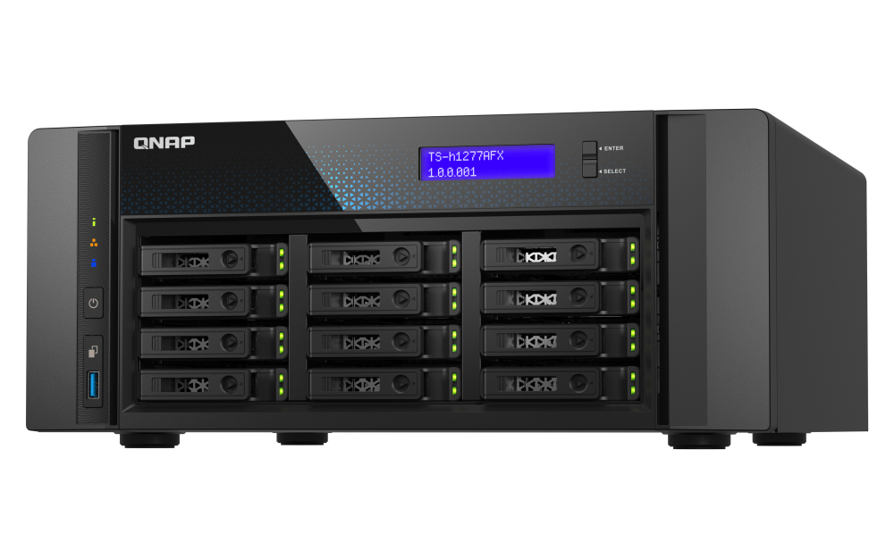 QNAP TS-H1277AFX-R7-32G data-opslag-server NAS Tower AMD Ryzen™ 7 32 GB DDR5 0 TB QuTS hero Zwart (TS-H1277AFX-R7-32G) thumbnail