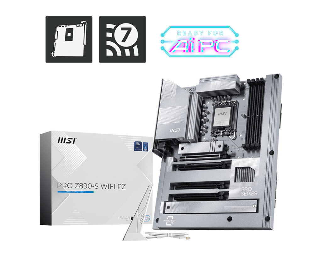 MSI PRO Z890-S WIFI PZ moederbord Intel Z890 LGA 1851 (Socket V1) ATX (7E58-001R) thumbnail