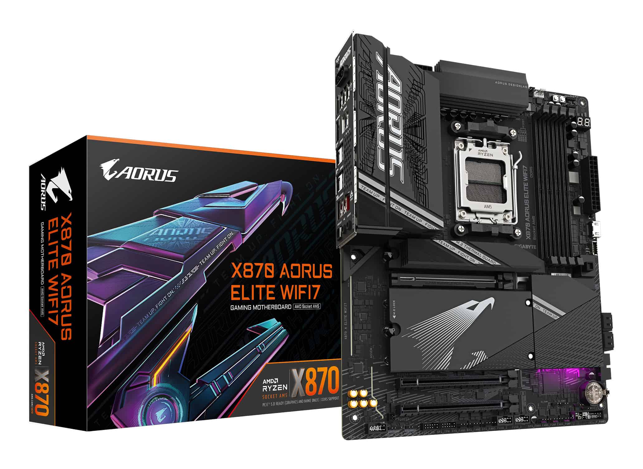 GIGABYTE X870 AORUS ELITE WIFI7 AMD X870 Socket AM5 ATX (X870 AORUS ELITE WIFI7) thumbnail