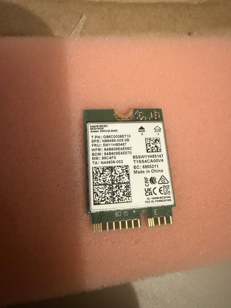 Intel Wireless-7 BE201.NGWG.NV non vPro M.2 2230 (PCIe/USB) (99C4FX) thumbnail