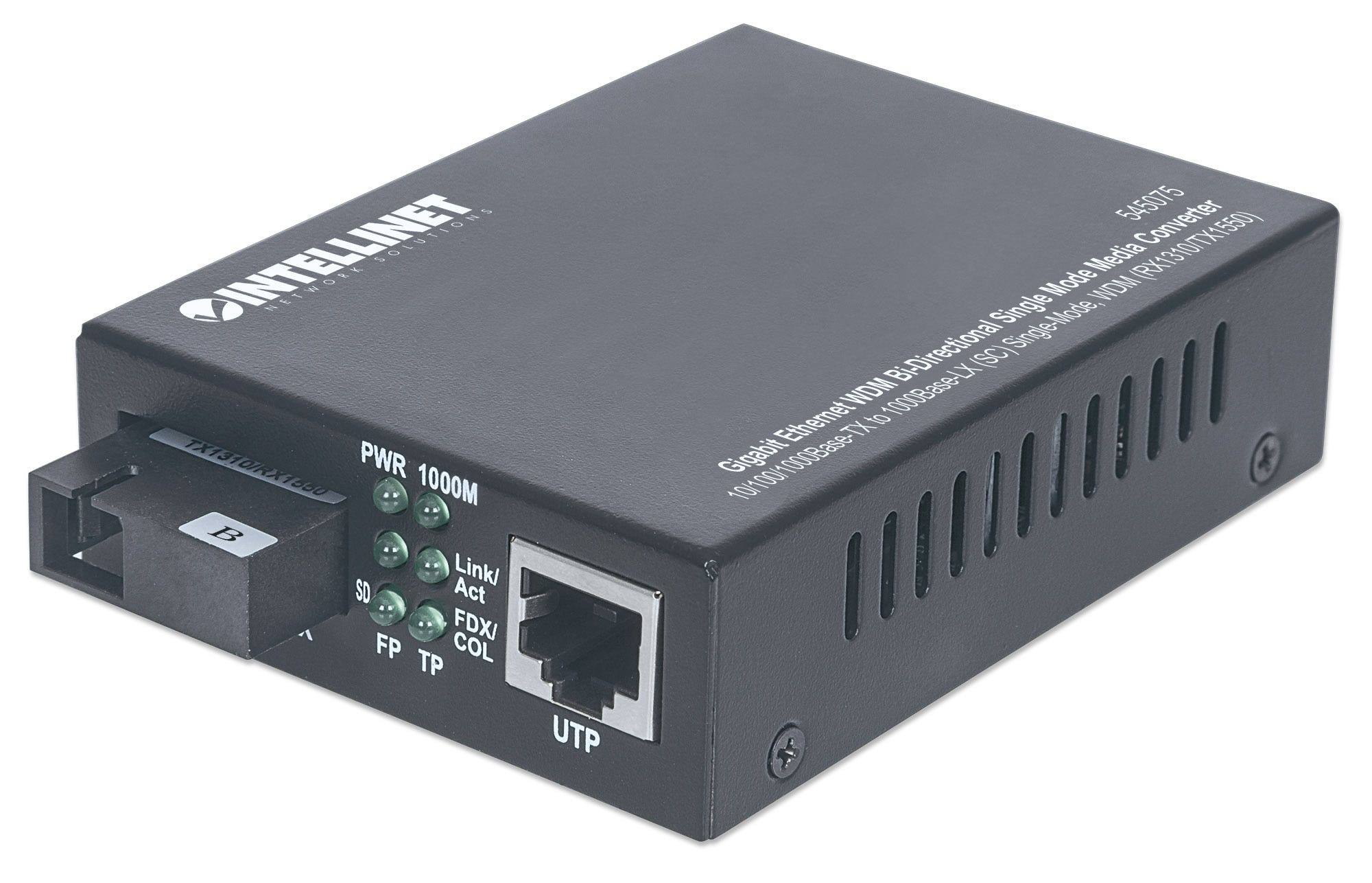 Intellinet 545075 netwerk media converter 1000 Mbit/s 1550 nm Single-mode Zwart (545075) thumbnail