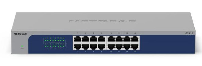 NETGEAR GS516-300EUS netwerk-switch Unmanaged Gigabit Ethernet (10/100/1000) Grijs (GS516-300EUS) thumbnail