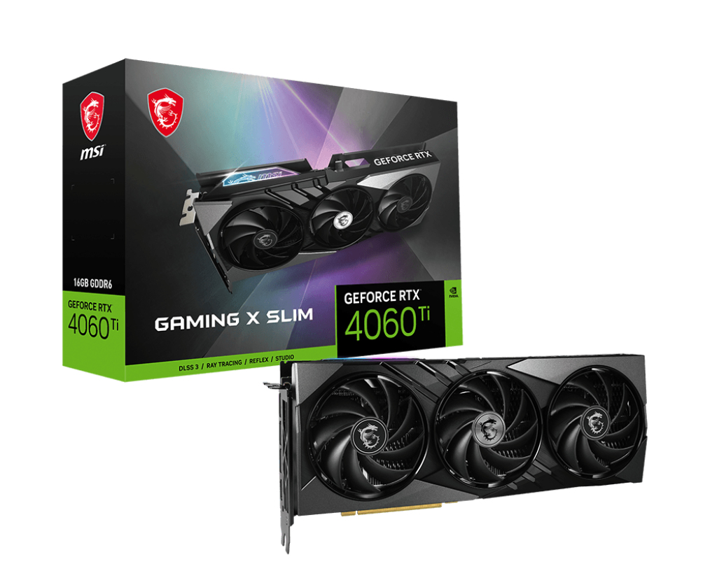 MSI GAMING GEFORCE RTX 4060 Ti X SLIM 16G videokaart NVIDIA 16 GB GDDR6 (4060TIGAMX SLIM16G) thumbnail