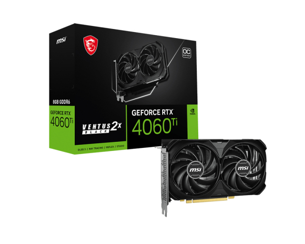 MSI VENTUS 912-V512-001 videokaart NVIDIA GeForce RTX 4060 Ti 8 GB GDDR6 (406TI8GVEN2XBLE1OC) thumbnail
