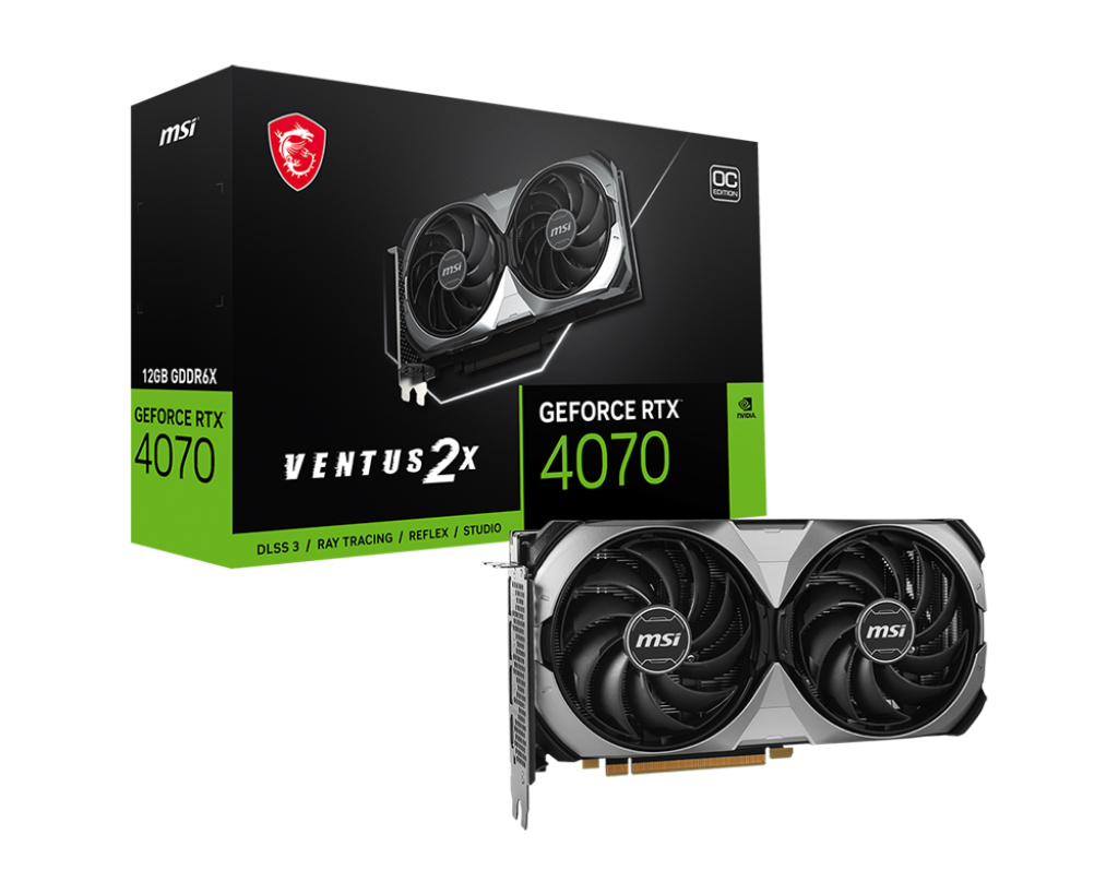 MSI VENTUS GeForce RTX 4070 2X E 12G OC NVIDIA 12 GB GDDR6X (RTX4070VENT12G) thumbnail