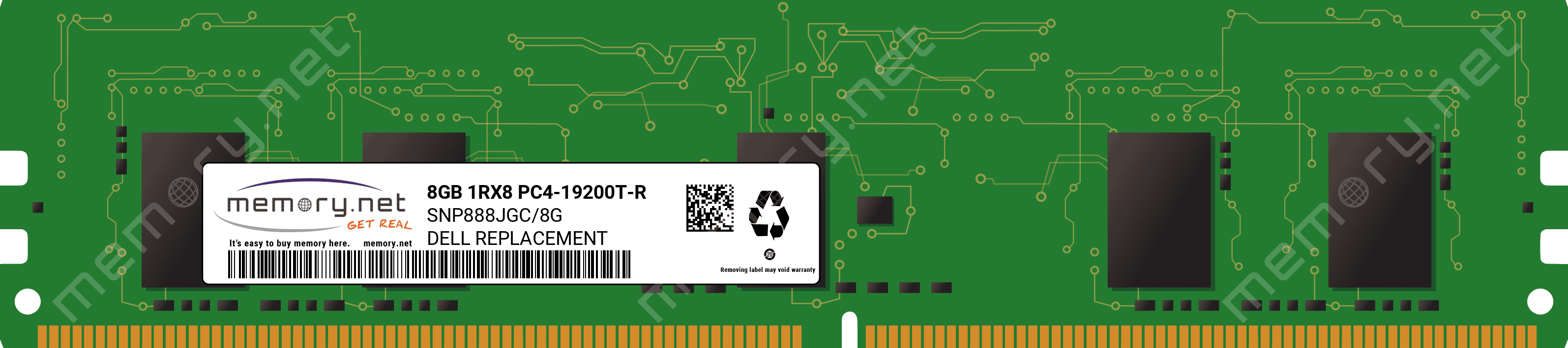 DELL 8GB (1*8GB) 1RX8 PC4-19200T-R DDR4-2400MHZ RDIMM (SNP888JGC/8G) thumbnail