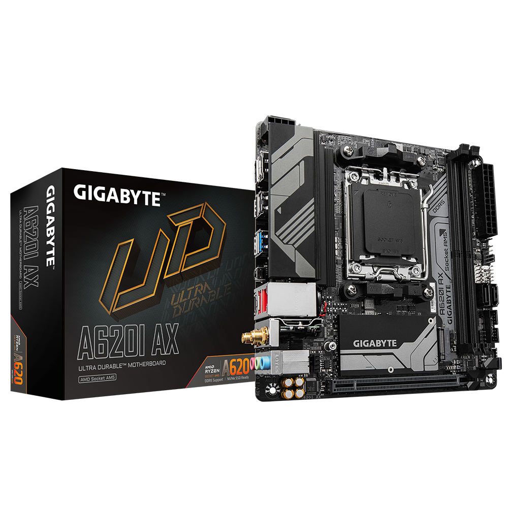 GIGABYTE A620I AX moederbord AMD A620 Socket AM5 mini ITX (A620I AX) thumbnail