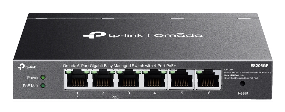 TP-Link Omada ES206GP netwerk-switch Managed Gigabit Ethernet (10/100/1000) Power over Ethernet (PoE) Zwart (ES206GP) thumbnail
