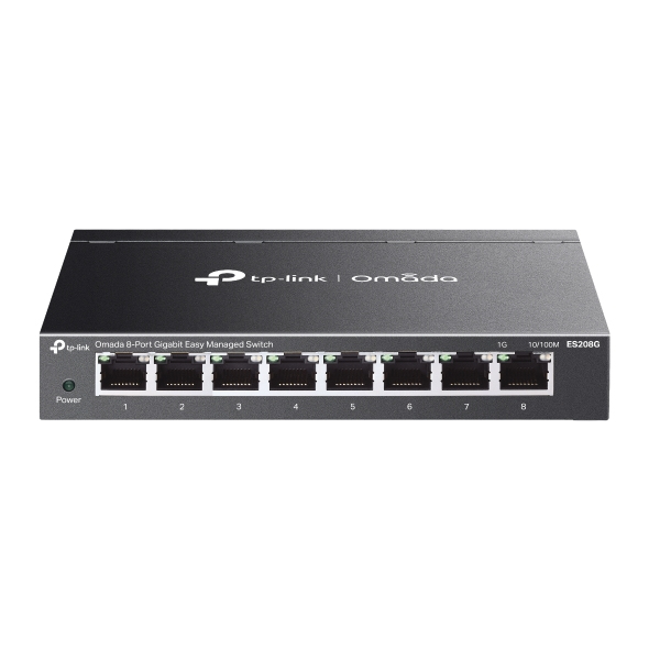 TP-Link ES208G netwerk-switch Managed Gigabit Ethernet (10/100/1000) Zwart (ES208G) thumbnail