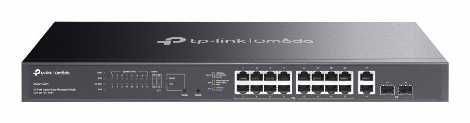TP-Link Omada ES220GMP netwerk-switch Managed L2 Gigabit Ethernet (10/100/1000) Power over Ethernet (PoE) Zwart (ES220GMP) thumbnail