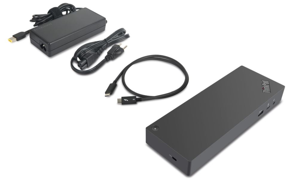 Lenovo 40AN0135EU notebook dock & poortreplicator Bedraad Thunderbolt 3 Zwart, Rood (40AN0135EU) thumbnail