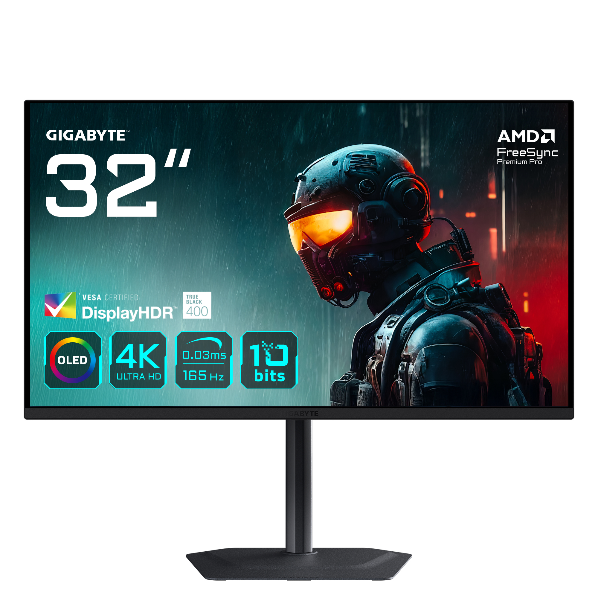 GIGABYTE MO32U computer monitor 80 cm (31.5) 3840 x 2160 Pixels 4K Ultra HD OLED Zwart (MO32U) thumbnail