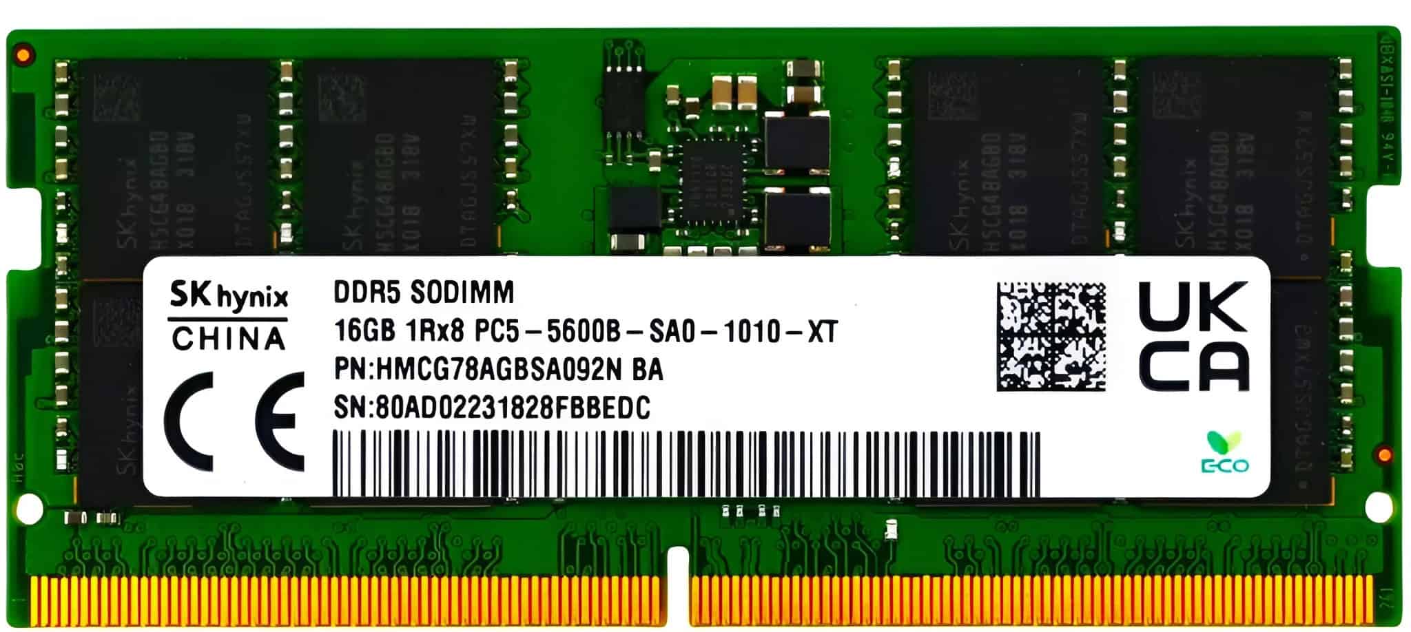 HP SKO-SODIMM 16GB DDR5 5600 1.1V (N38627-003) thumbnail