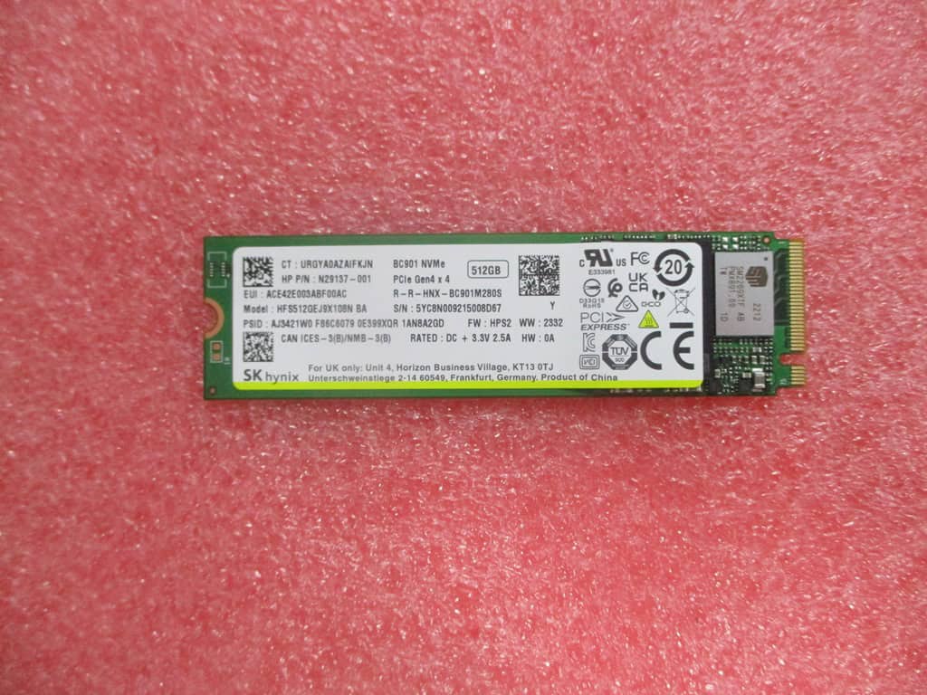 HP SKO-SSD 512GB 2280 PCIE-4X4 NVME VAL NM (N77392-001) thumbnail