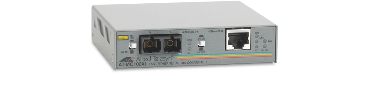 Allied Telesis 100TX to 100FX (SC) media converter netwerk media converter 100 Mbit/s 1310 nm (AT-MC102XL-20) thumbnail