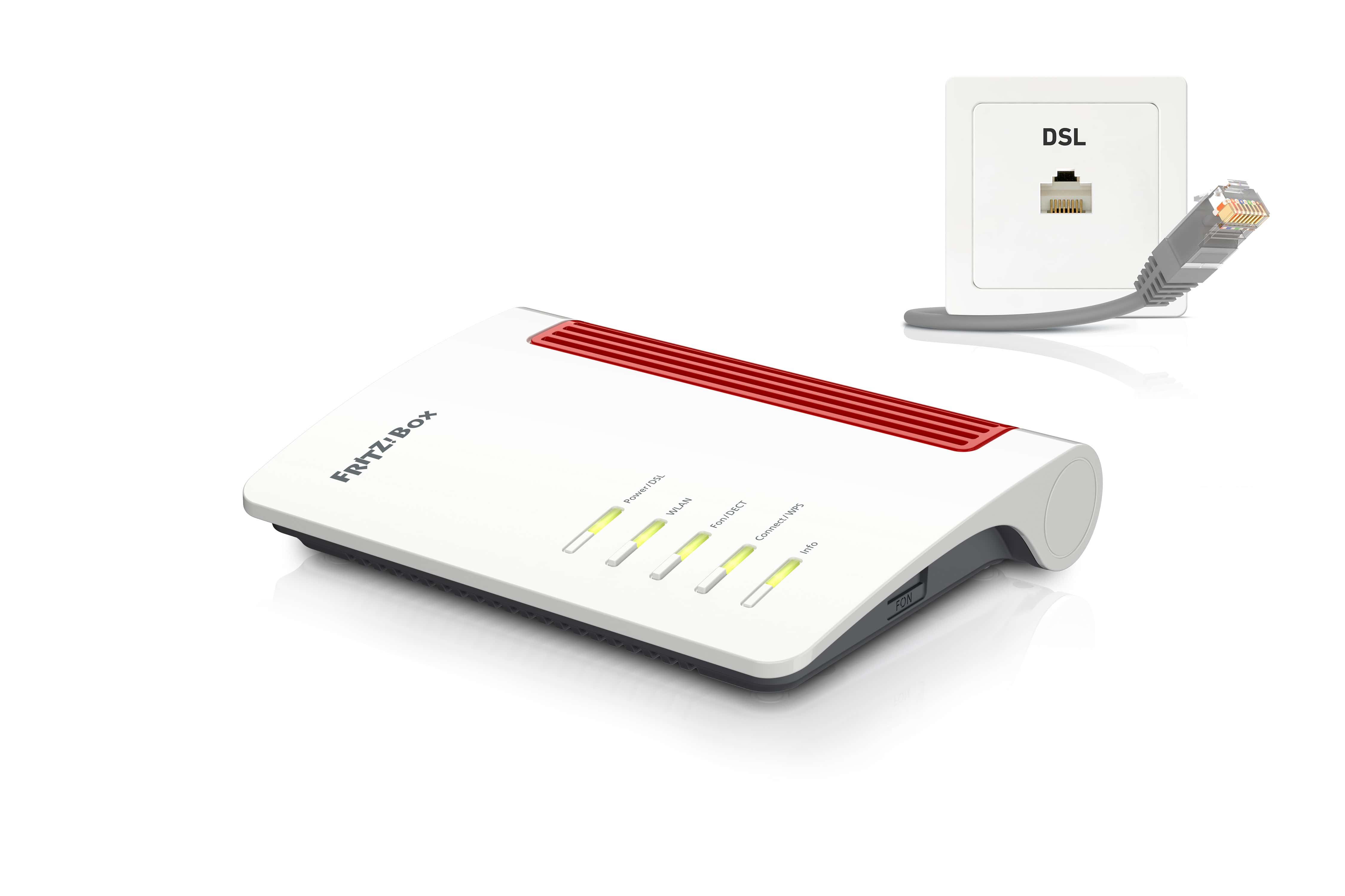 Box FRITZ! 7530 draadloze router Gigabit Ethernet Dual-band (2.4 GHz / 5 GHz) Zwart, Rood, Wit (20002839) thumbnail